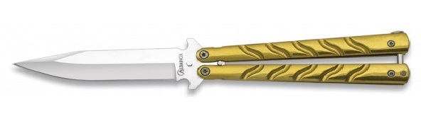 Couteau papillon balisong 22,6cm jaune doré - ALBAINOX.