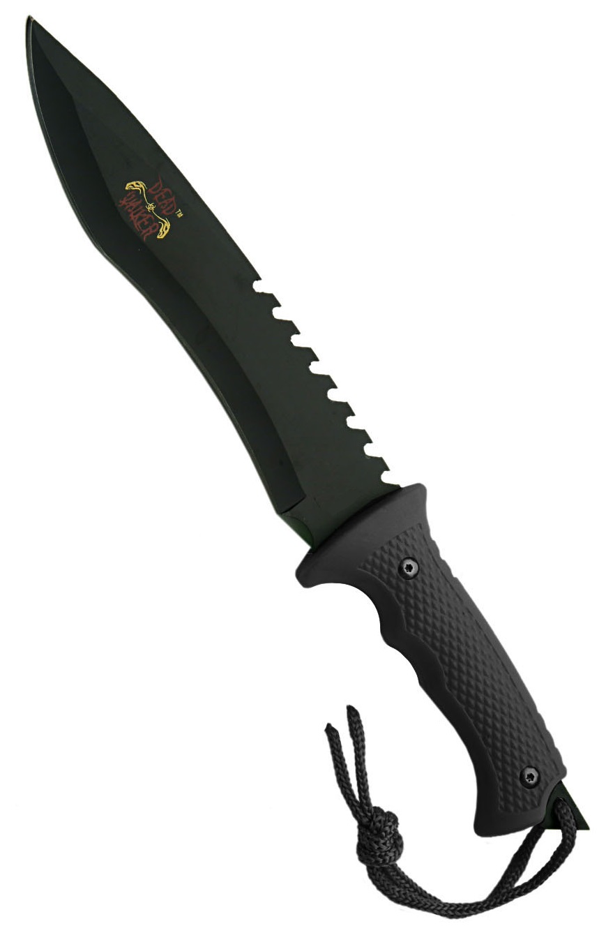 Poignard Zombie 33,5cm noir - Couteau dragonne.