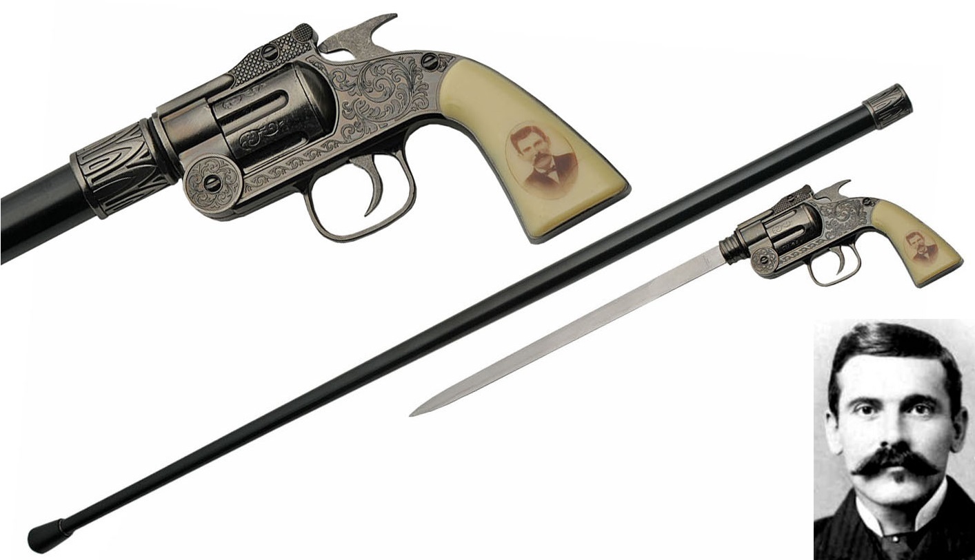 Canne épée DOC HOLLIDAY revolver 93,5cm de marche