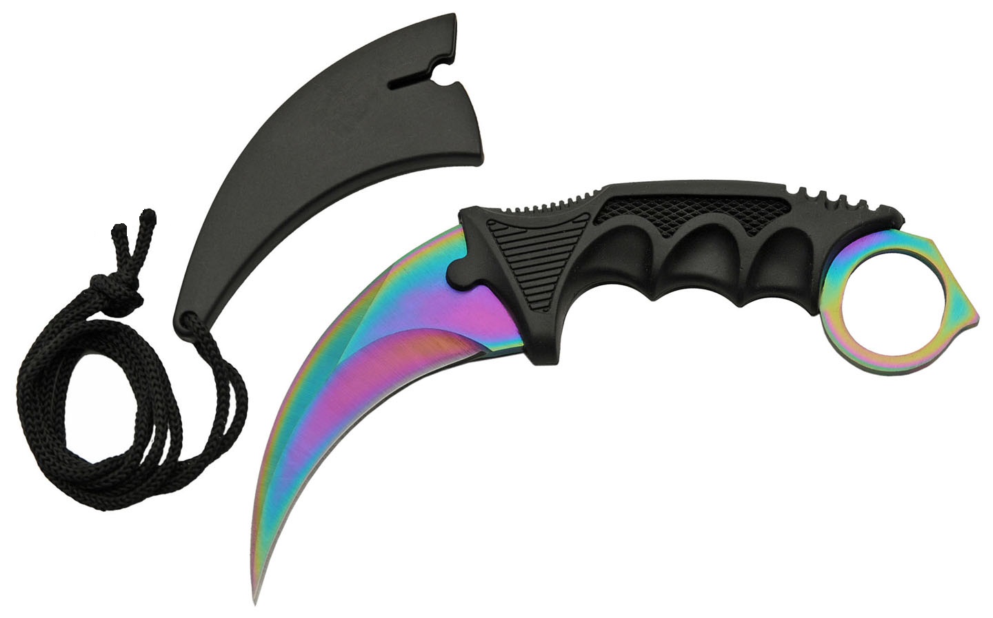 Couteau Karambit 18cm rainbow - Poignard
