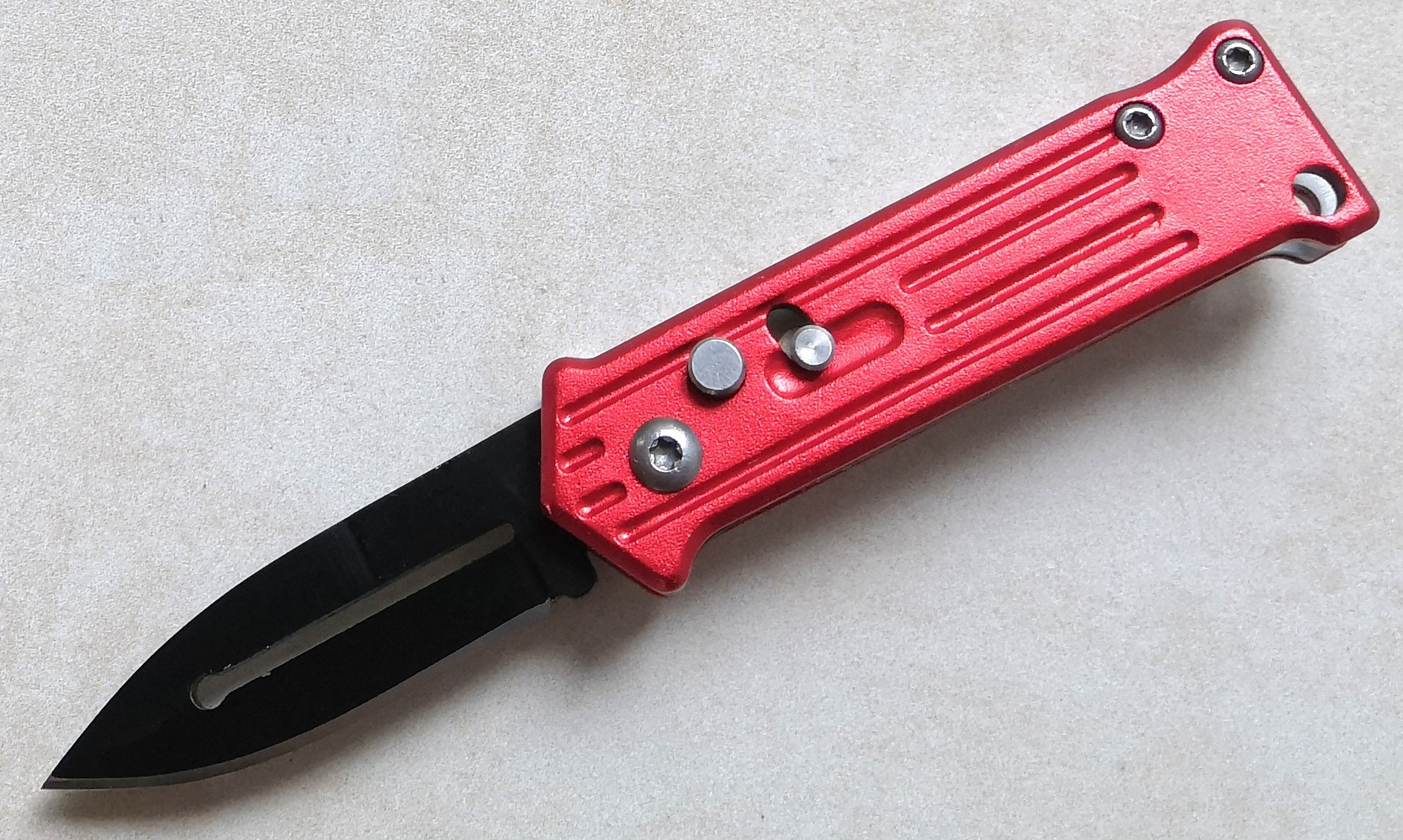 Couteau automatique à cran d'arrêt 11,5cm rouge
