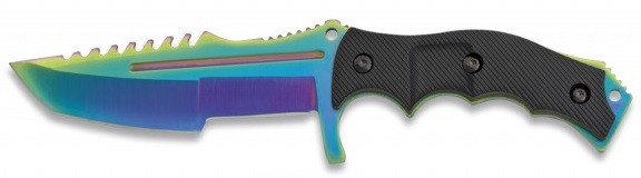 Poignard couteau full tang 21,2cm lame rainbow.