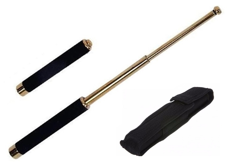 Matraque télescopique acier trempé Gold - 53 cm - Matraque - Tonfa - Auto  Défense