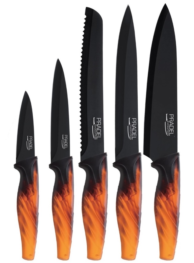 Coffret couteaux PRADEL couteau de cuisine table - acier noir.