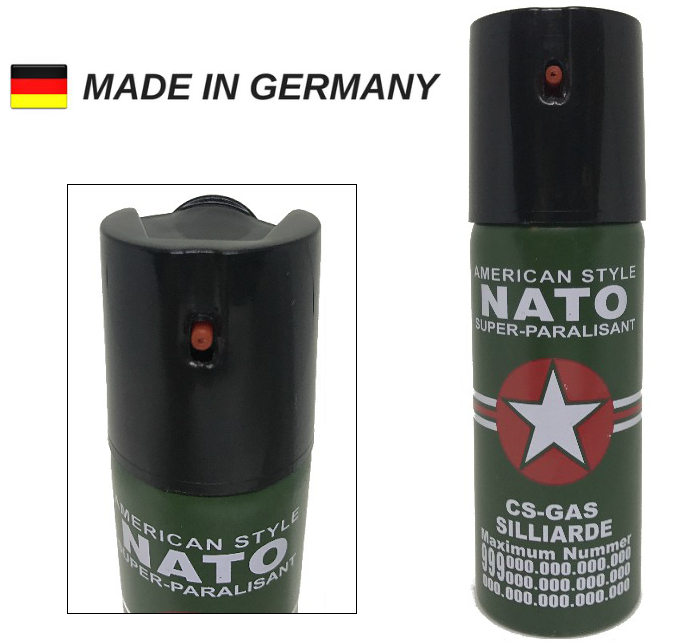 Bombe lacrymogène 60ml GAZ défense - Lacrymo NATO
