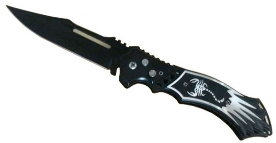 Couteau automatique 23,8cm à cran d'arrêt SCORPION noir