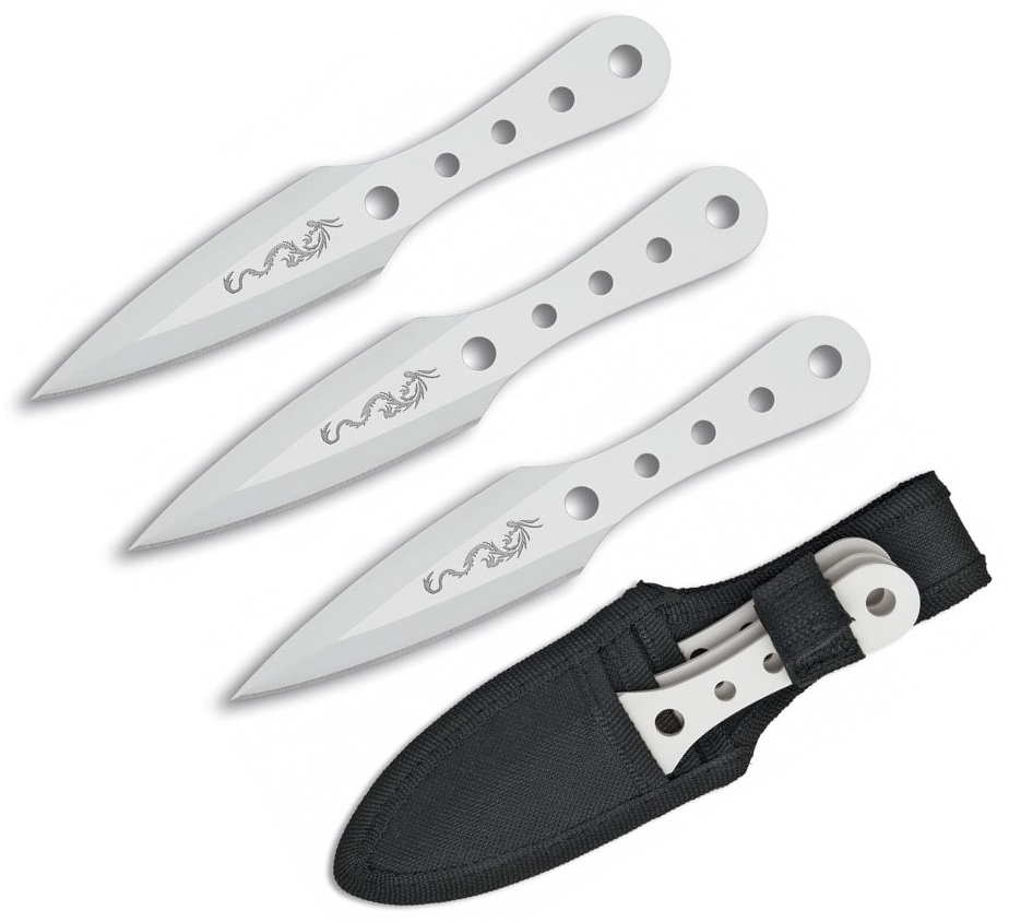3 Couteaux de lancer 16,5cm couleur blanc ALBAINOX