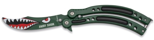 Couteau papillon balisong Angry Shark ALBAINOX.