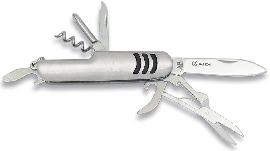 Couteau multifonction 7 outils acier ALBAINOX