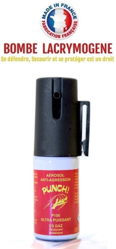 Bombe lacrymogène 15ml GAZ - aérosol spray lacrymo