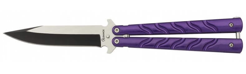 Couteau papillon balisong 22,5cm violet ALBAINOX.