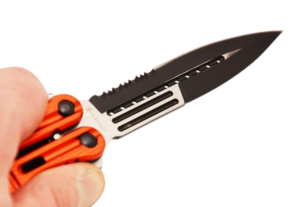 Couteau papillon night fighter - balisong orange....