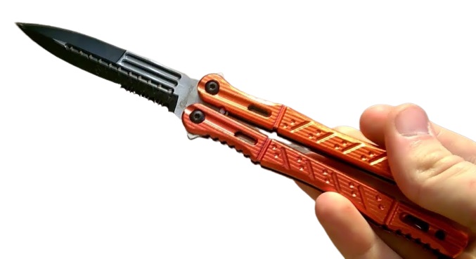 Couteau papillon night fighter - balisong orange.
