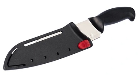 Couteau Santoku 22,5cm + étui affuteur aiguiseur.