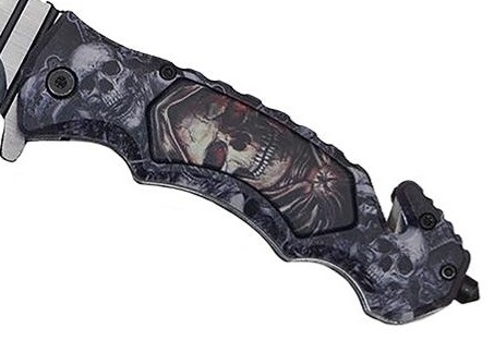 Couteau pliant 21,5cm design Squelette.