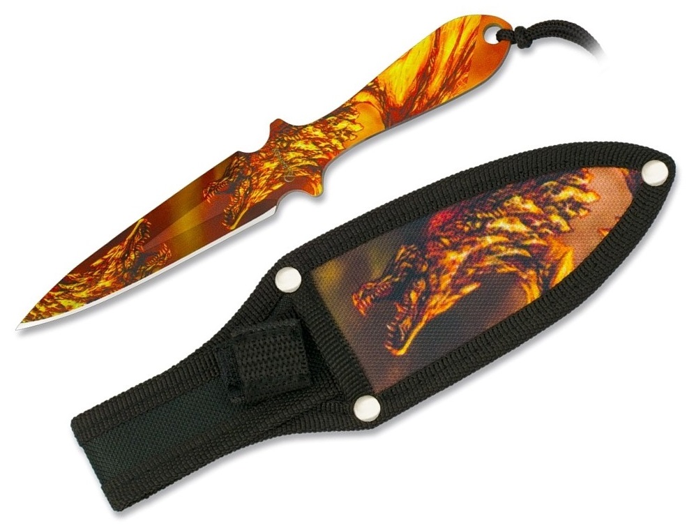 Couteau de lancer 17,2cm design dragon ALBAINOX