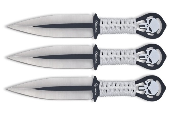 Lot 3 couteaux de lancer 17,3cm full tang ALBAINOX.