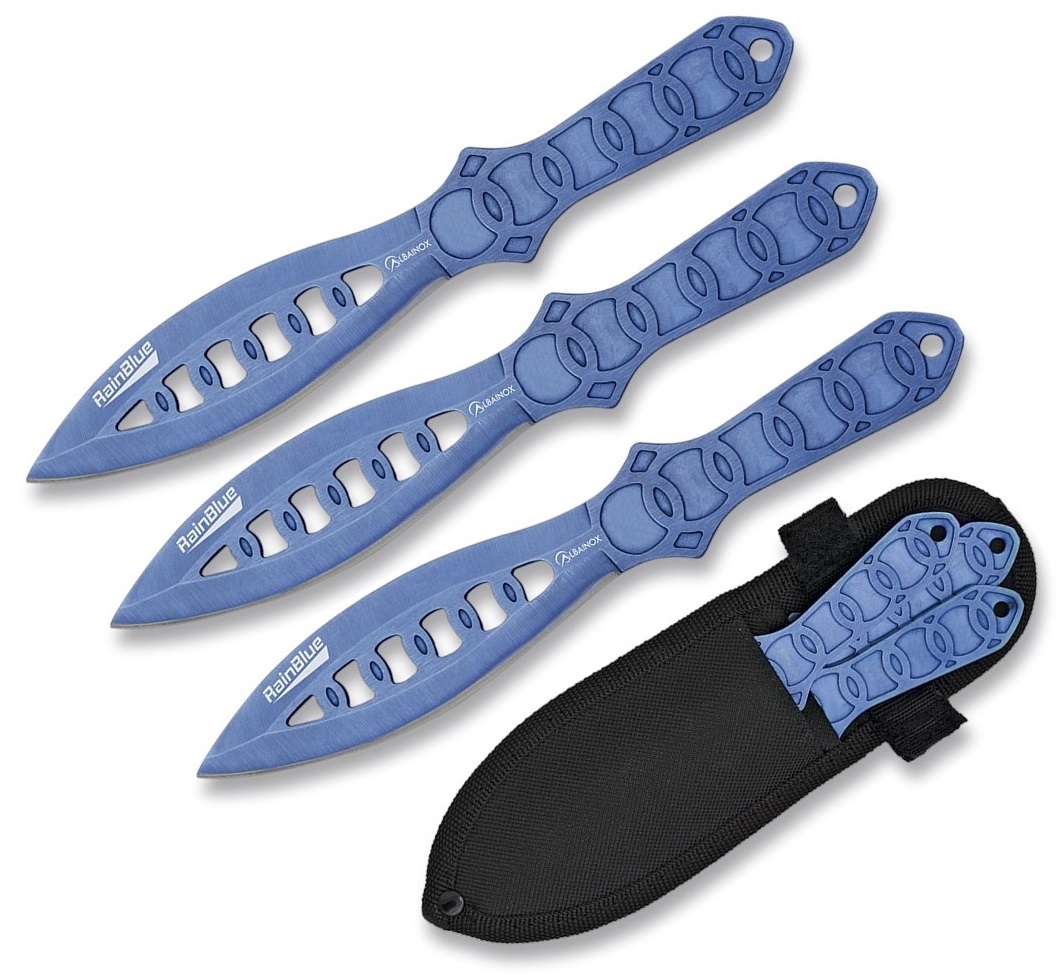 Lot 3 couteaux de lancer 19cm Bleu Nuit ALBAINOX