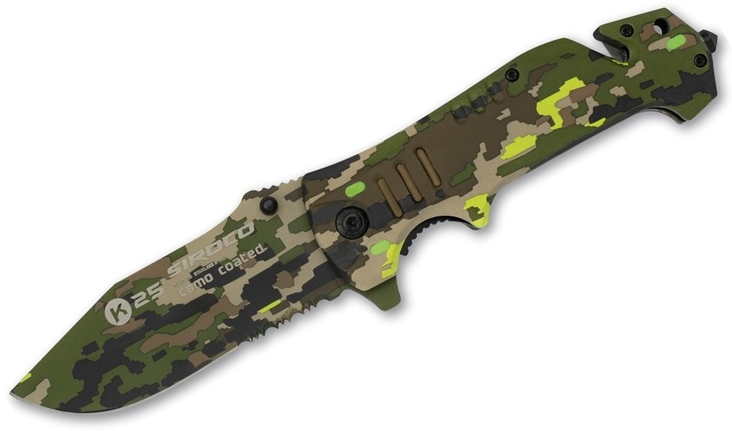 Couteau pliant camouflage militaire 22cm K25.