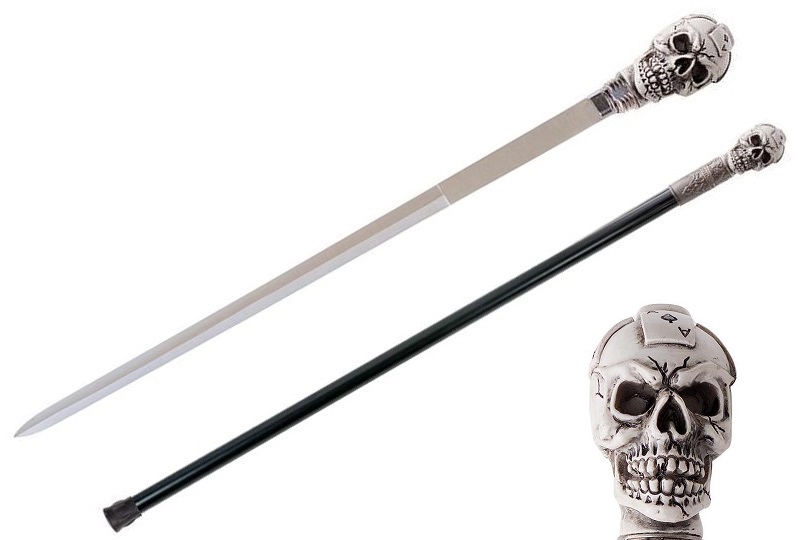 Canne épée bâton de marche 87cm Squelette