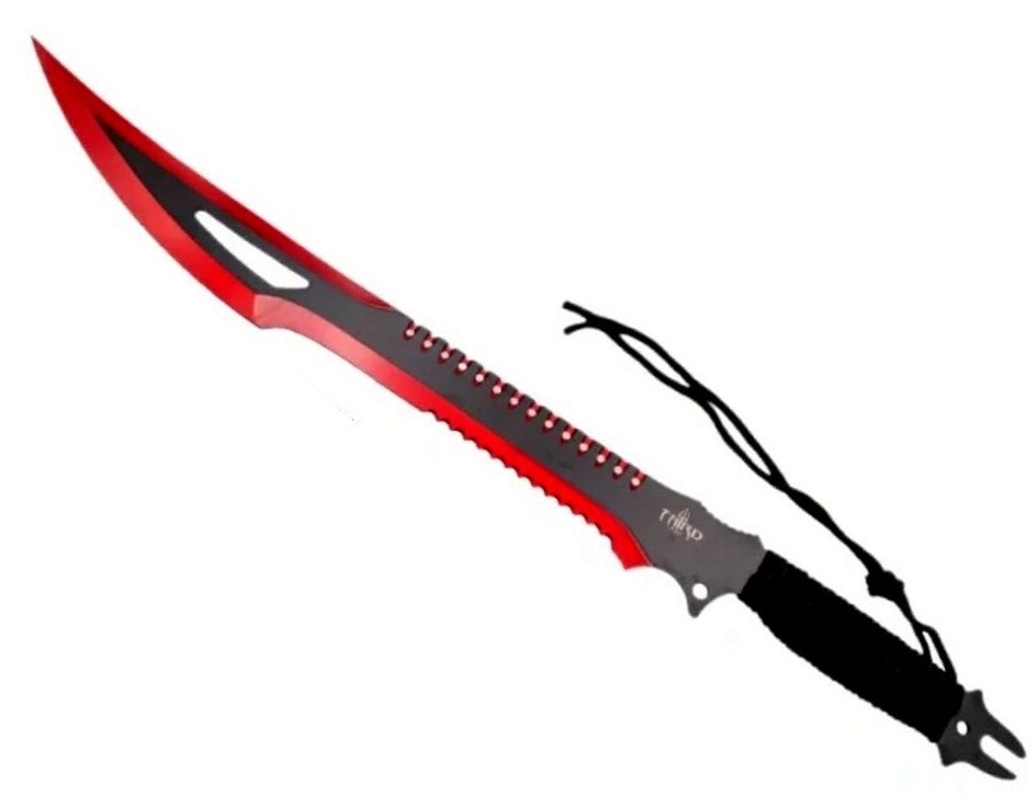 Machette épée katana 63cm tout acier THIRD red.