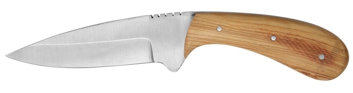 Poignard couteau 22cm bois teck LEOPARD + étui cuir.