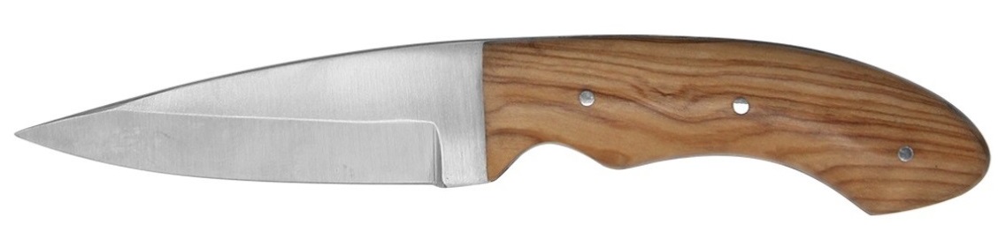 Poignard couteau 19cm bois teck LEOPARD + étui cuir.