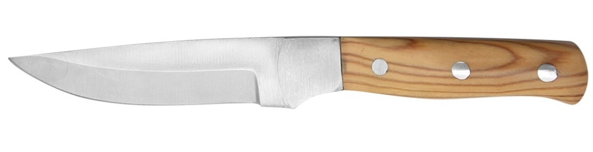 Poignard couteau 21,5cm bois teck LEOPARD + étui cuir.