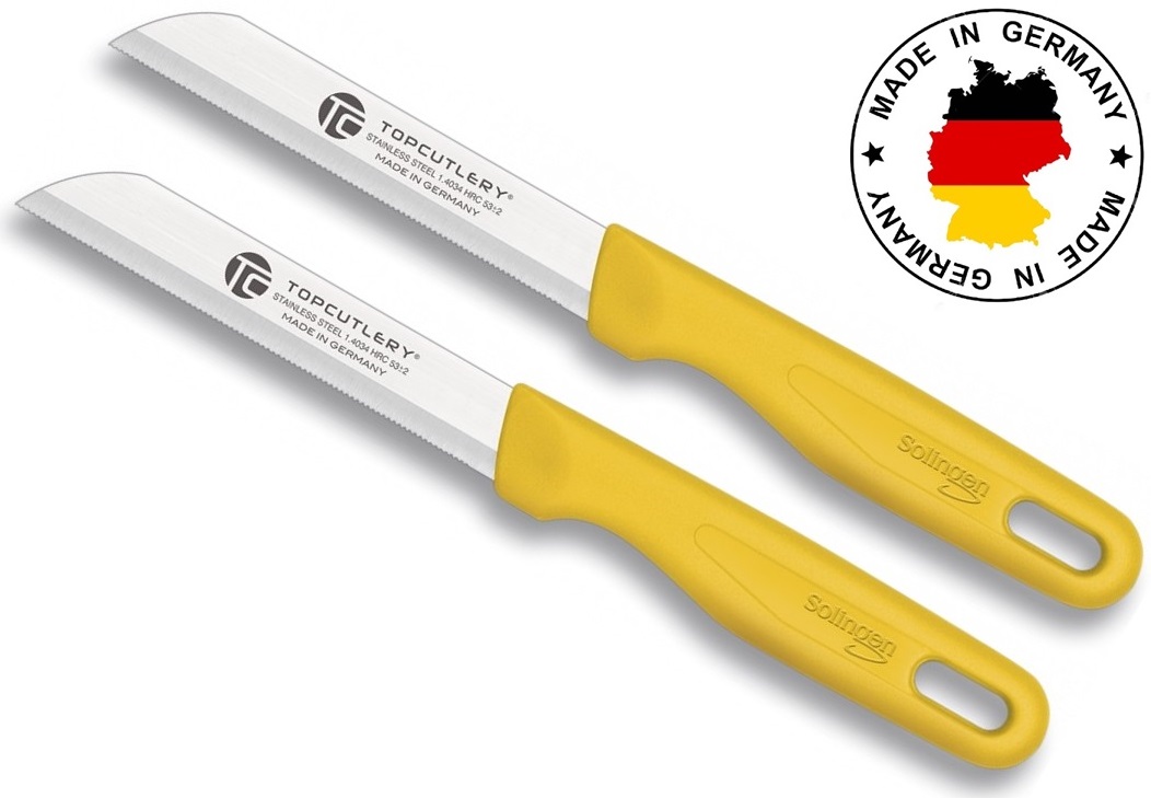 Lot 2 couteaux de table Top Cutlery Allemagne jaune