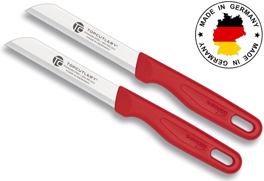 Lot 2 couteaux de table Top Cutlery Allemagne rouge