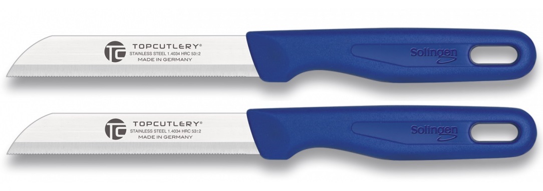 Lot 2 couteaux de table Top Cutlery Allemagne bleu.