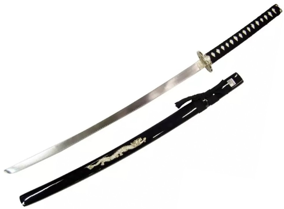 Katana tranchant 95,5cm noir design dragon