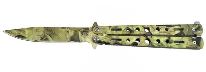 Couteau papillon balisong 22,2cm camouflage..