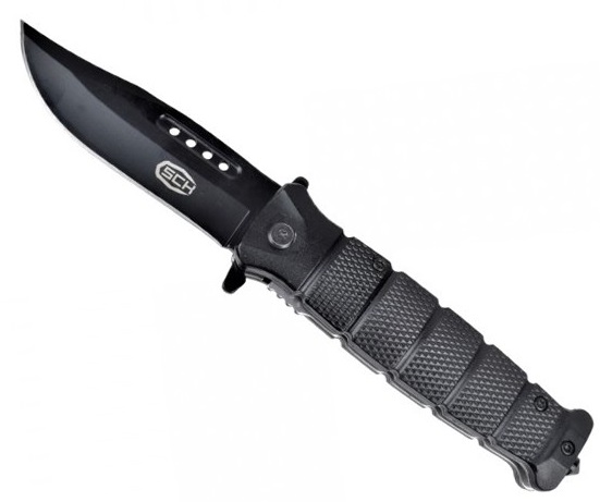 Couteau tactique pliant 21,5cm noir SCH