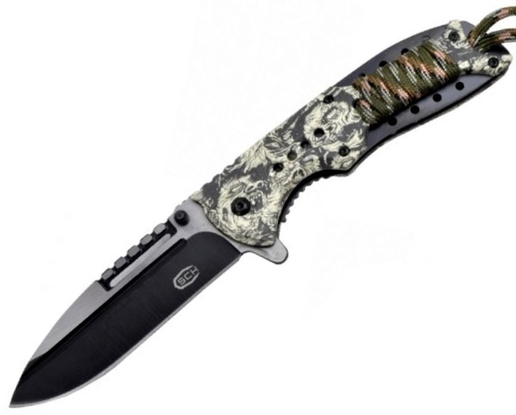 Couteau 22cm pliant Zombie paracorde