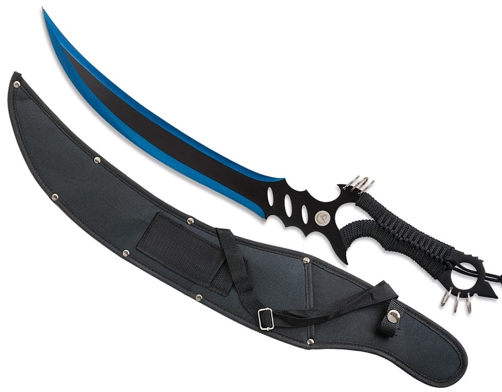 Epée machette MAD MAX 61cm tout acier noir bleu
