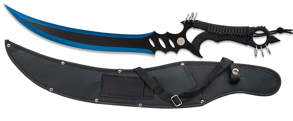 Epée machette MAD MAX tout acier noir bleu