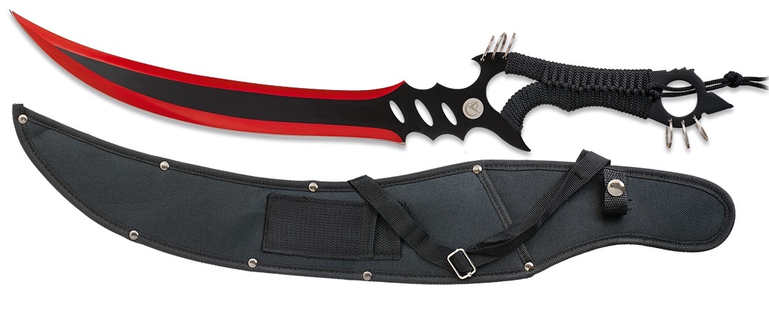 Epée machette MAD MAX 61cm acier noir rouge