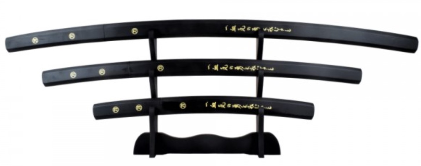 Lot 3 katanas sabre japonais + socle