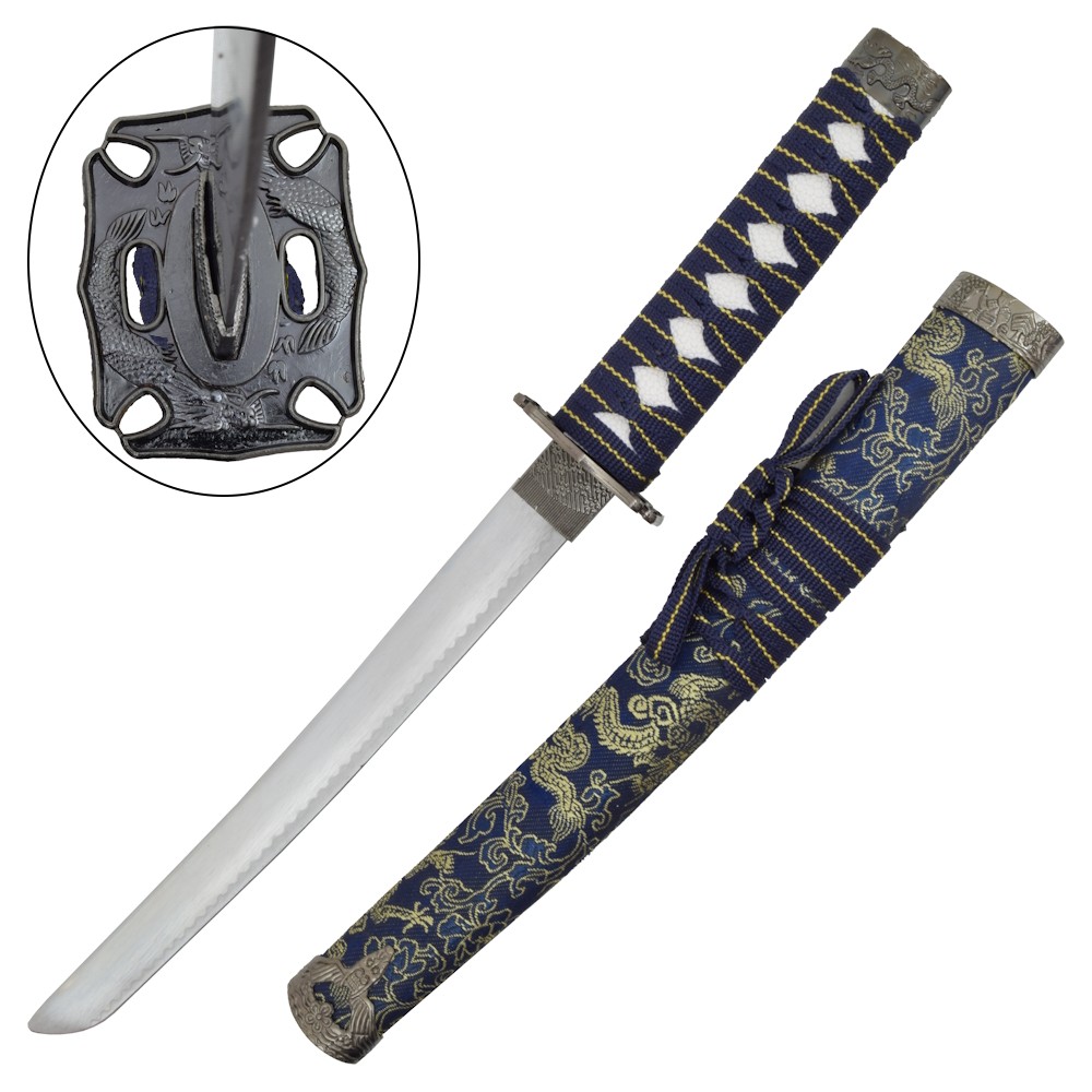 Lot 3 katanas japonais + socle Katana bleu