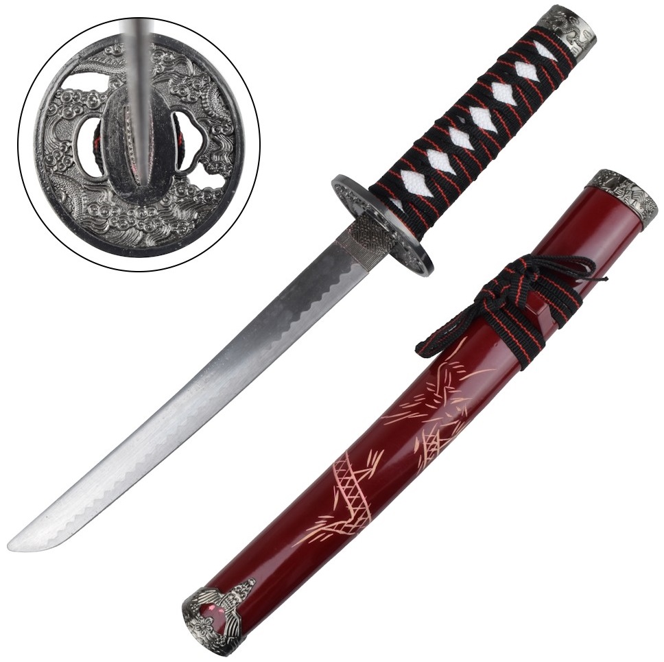 Lot 3 katanas dragon rouge2