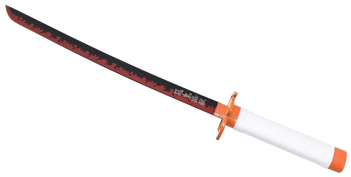 Petit Katana Wakizashi 42,5cm blanc design + socle bois - Copie
