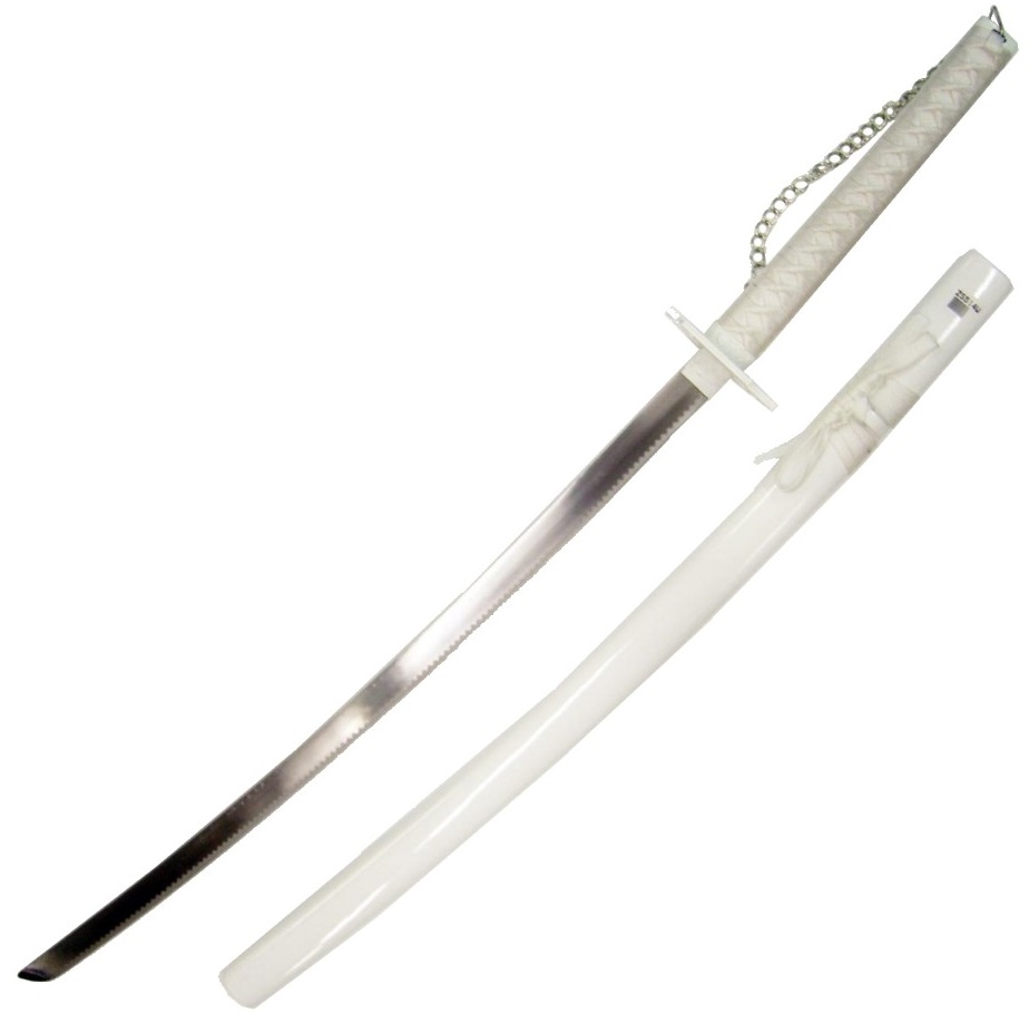 Katana sabre japonais blanc 94,5cm fourreau bois