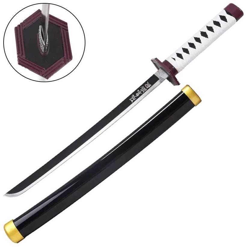 Katana Wakizashi compact 42,5cm + socle bois