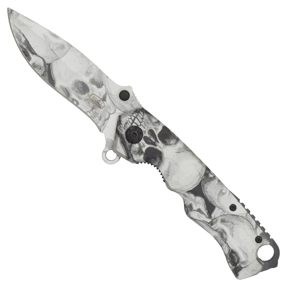 Couteau pliant Squelette gris tout acier SCH