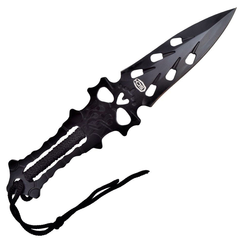 Lot 3 couteaux de lancer acier noir SCH