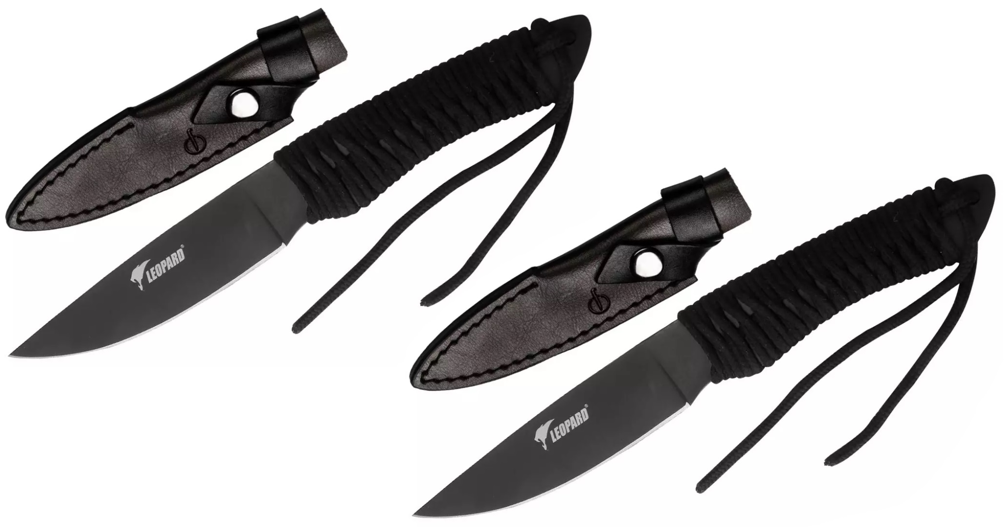 Lot de deux couteaux tactique lancer Léopard PROMO