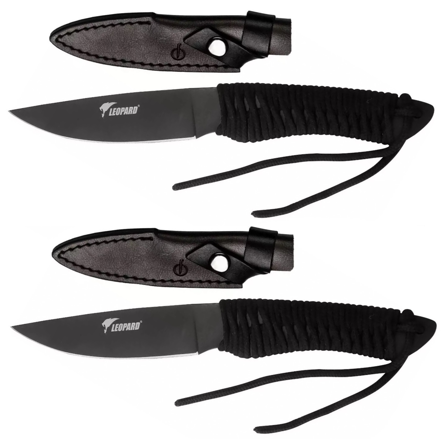 Lot de deux couteaux tactique lancer Léopard