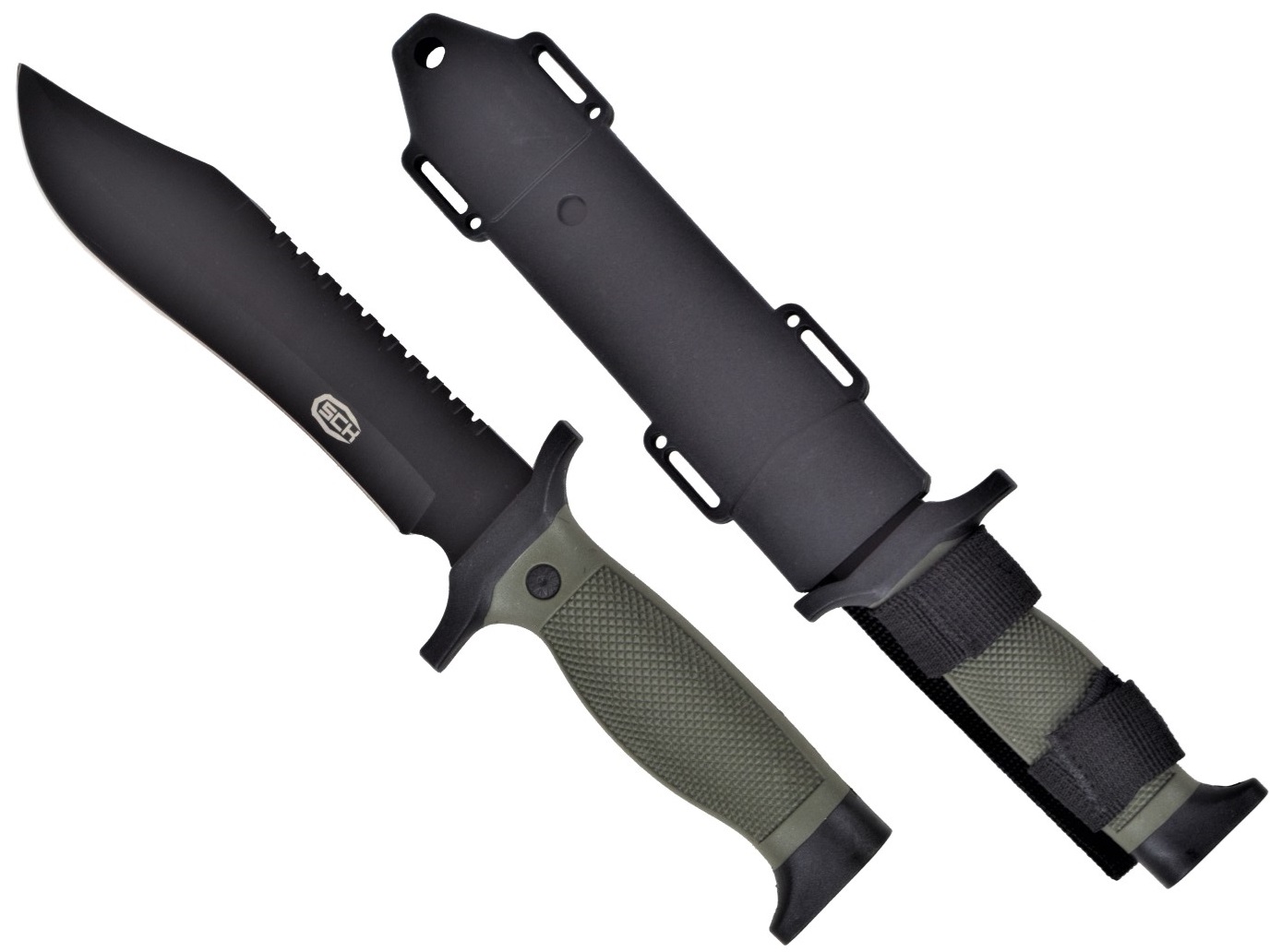 Poignard couteau tactique 30,5cm kaki combat SCH