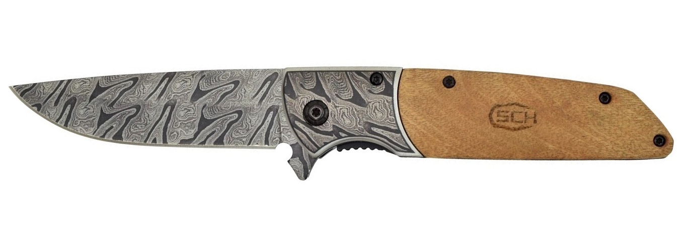 Couteau pliant 21cm design damas